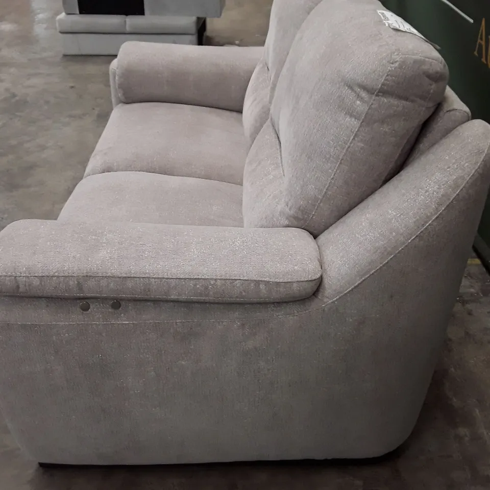QUALITY ITALIAN DESIGNER AVOLA NEW ELECTRIC RECLINER LOVESEAT - GREY FABRIC