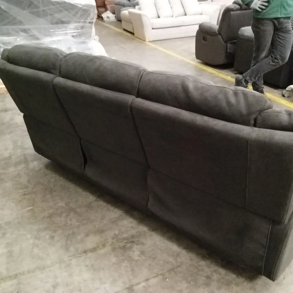 ALBION FABRIC 3 SEATER HIGH BACK MANUAL RECLINER SOFA - CHARCOAL RRP £749