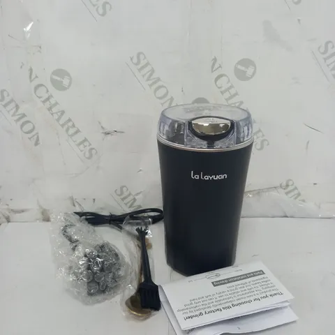 BOXED LA LAYUAN ELECTRIC COFFEE GRINDER IN BLACK