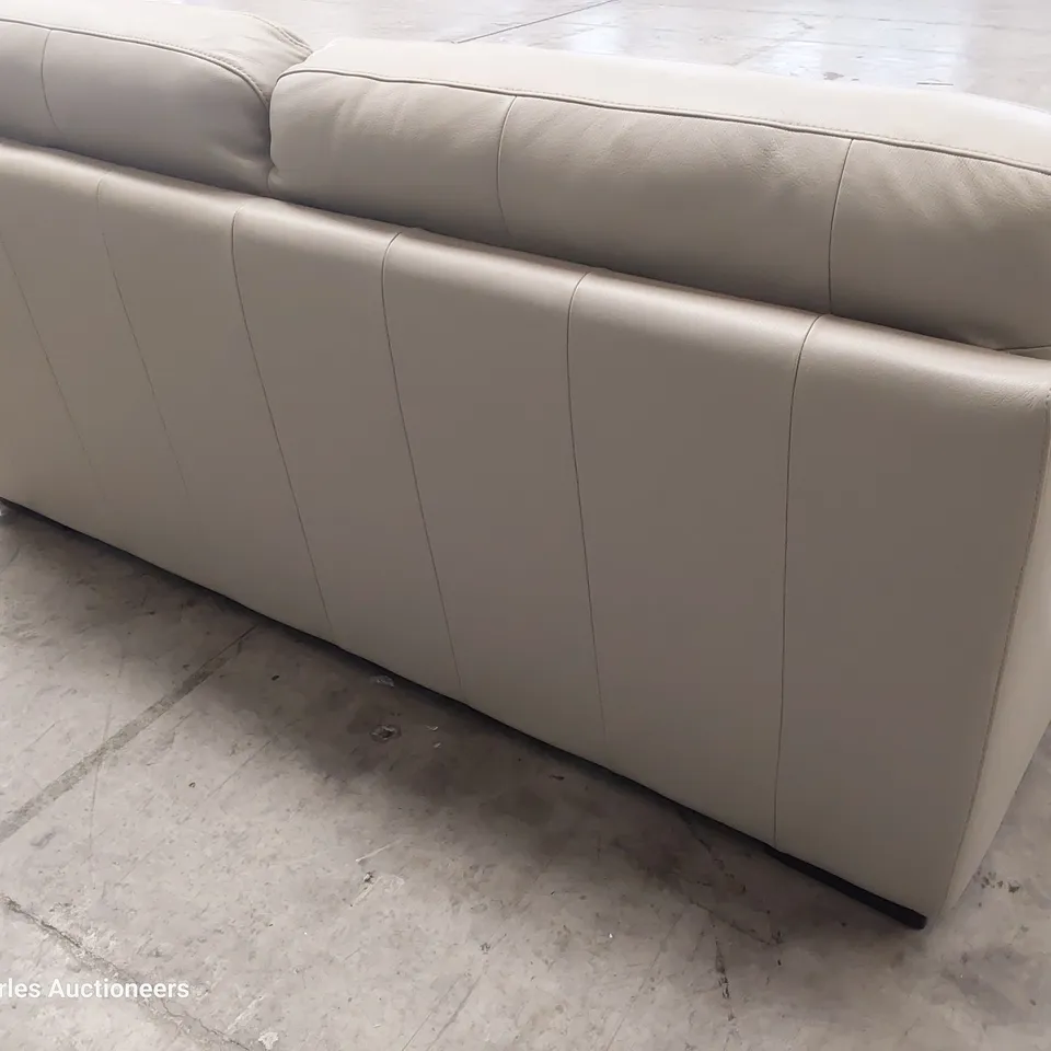 QUALITY ITALIAN DESIGNER VIRGILIO THREE SEATER SOFA MAESTRALE GREY LEATHER 