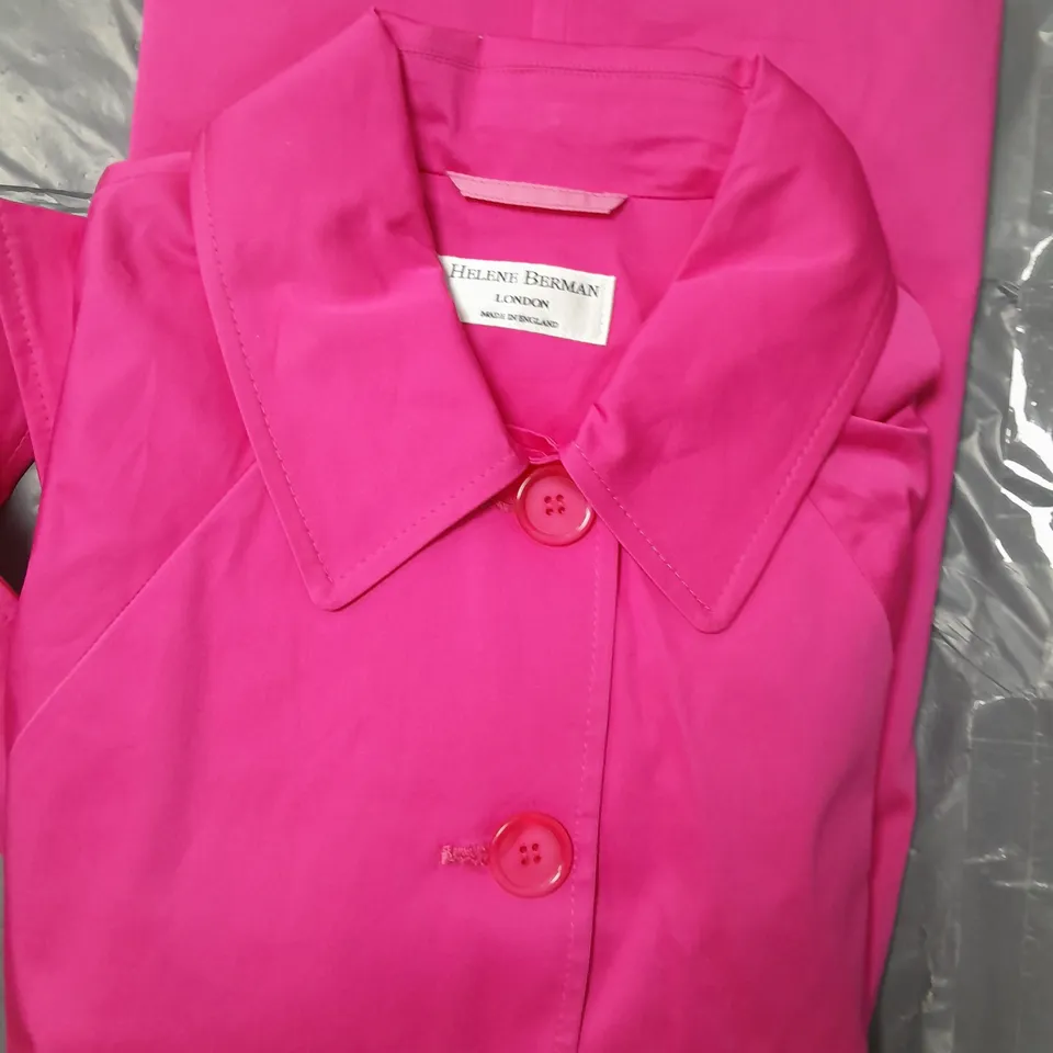 HELENE BERMAN TRENCH COAT IN FUCHSIA SIZE 18