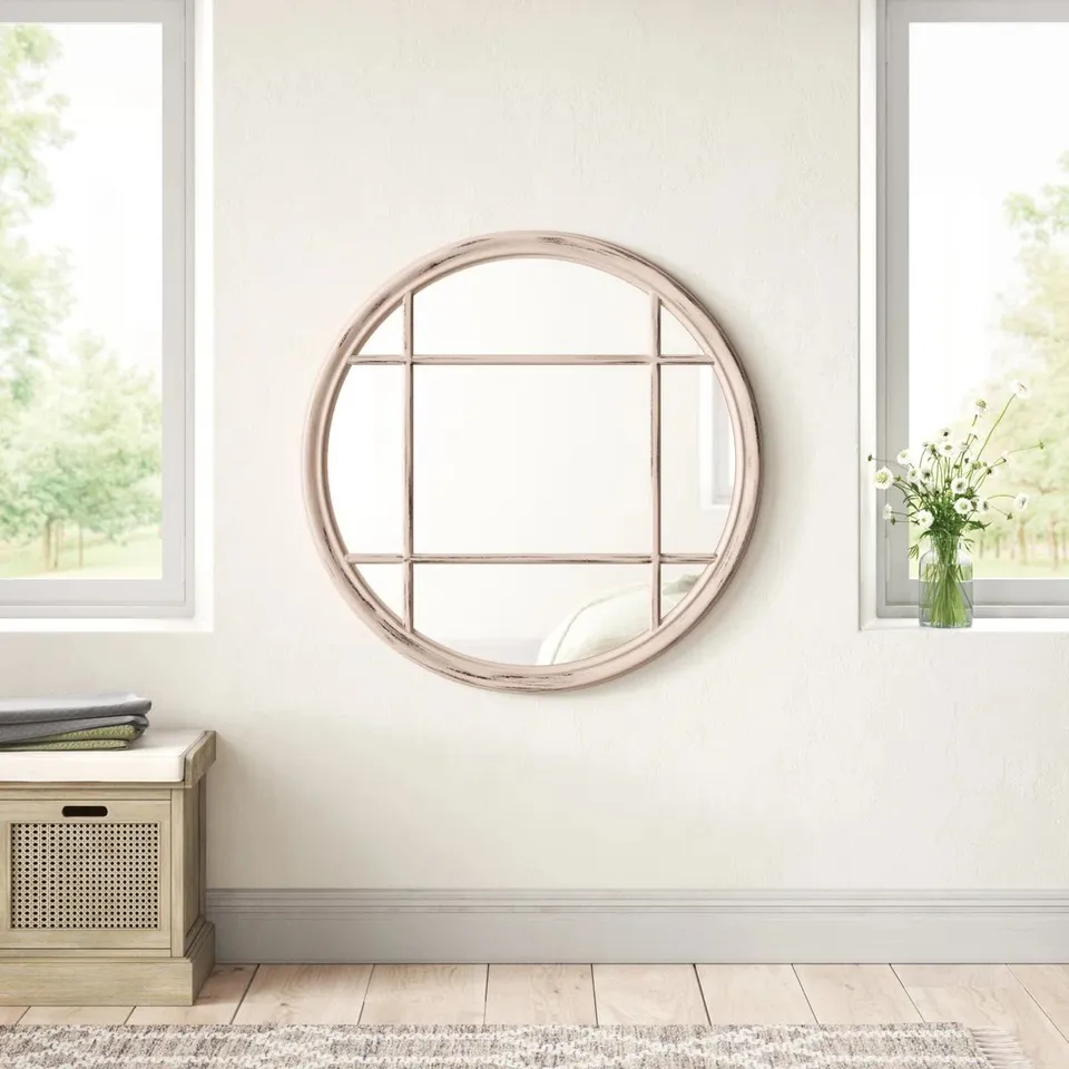 DAPHNE WOOD FLAT WALL MIRROR 
