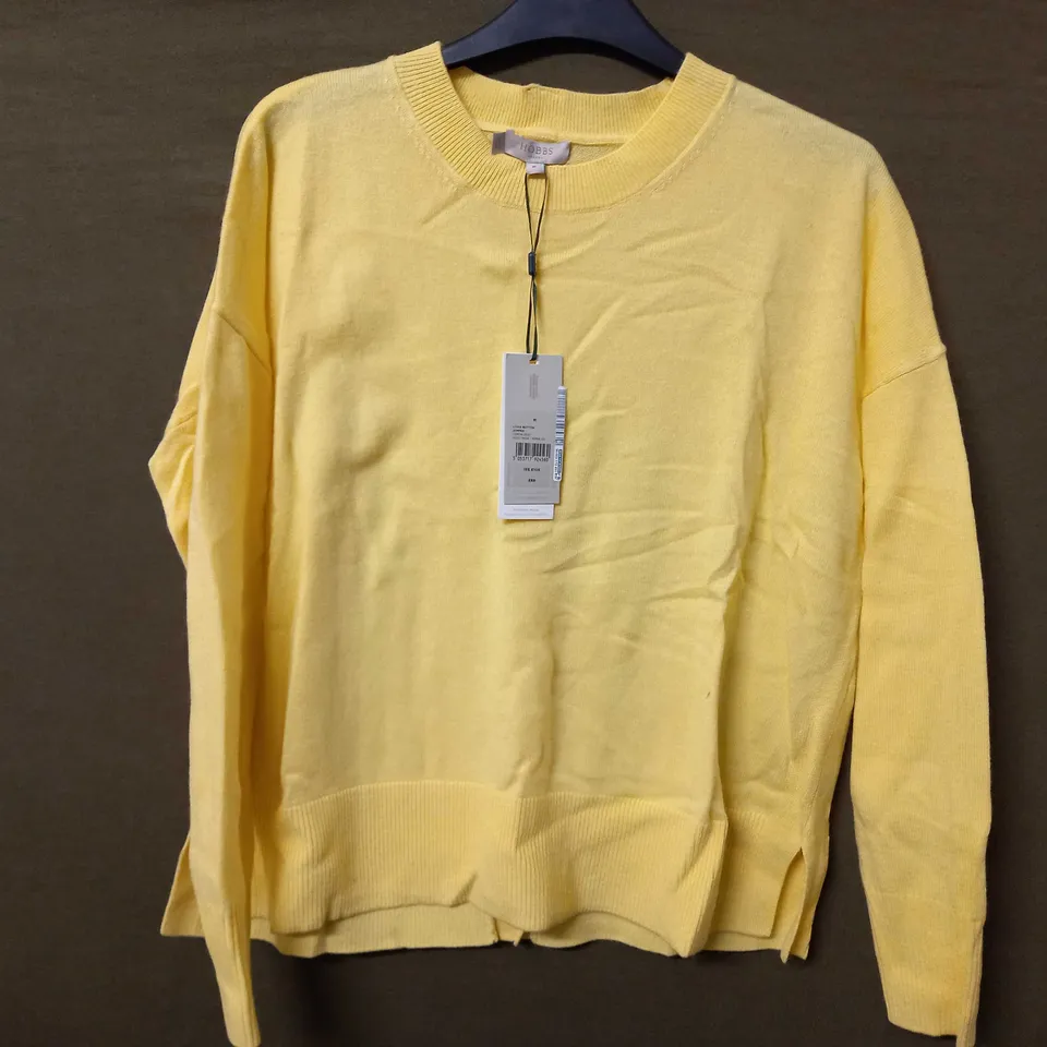 HOBBS LONDON LYDIA BUTTON JUMPER IN LEMON ZEST - MEDIUM