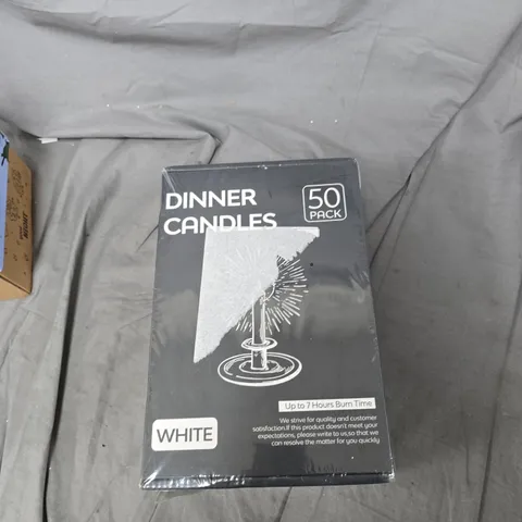 DINNER CANDLES – WHITE, 50 PACK