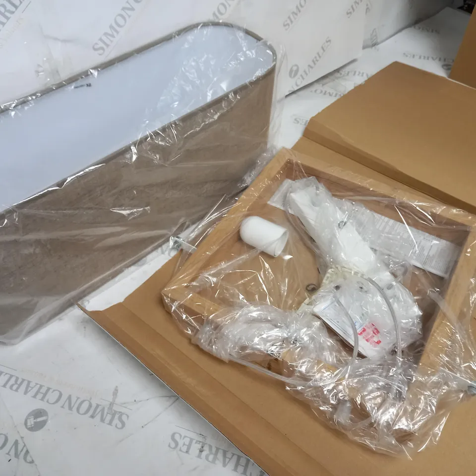 NATUR PUR ELYSE 1-LIGHT GEOMETRIC OAK PENDANT LIGHT