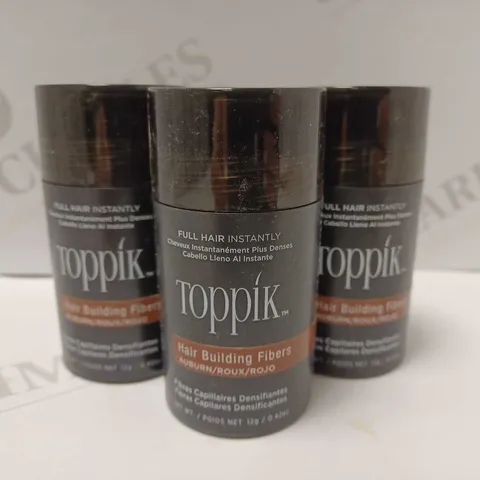 LOT OF 5 X 12G TOPPIK HAIR BUILDING FIBRES - AUBURN 