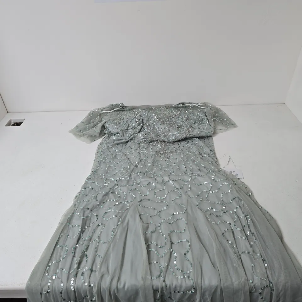 BONPRIX GREY SEQUIN-EMBELLISHED EVENING DRESS, WOMEN'S, UK 24 (EU 50)