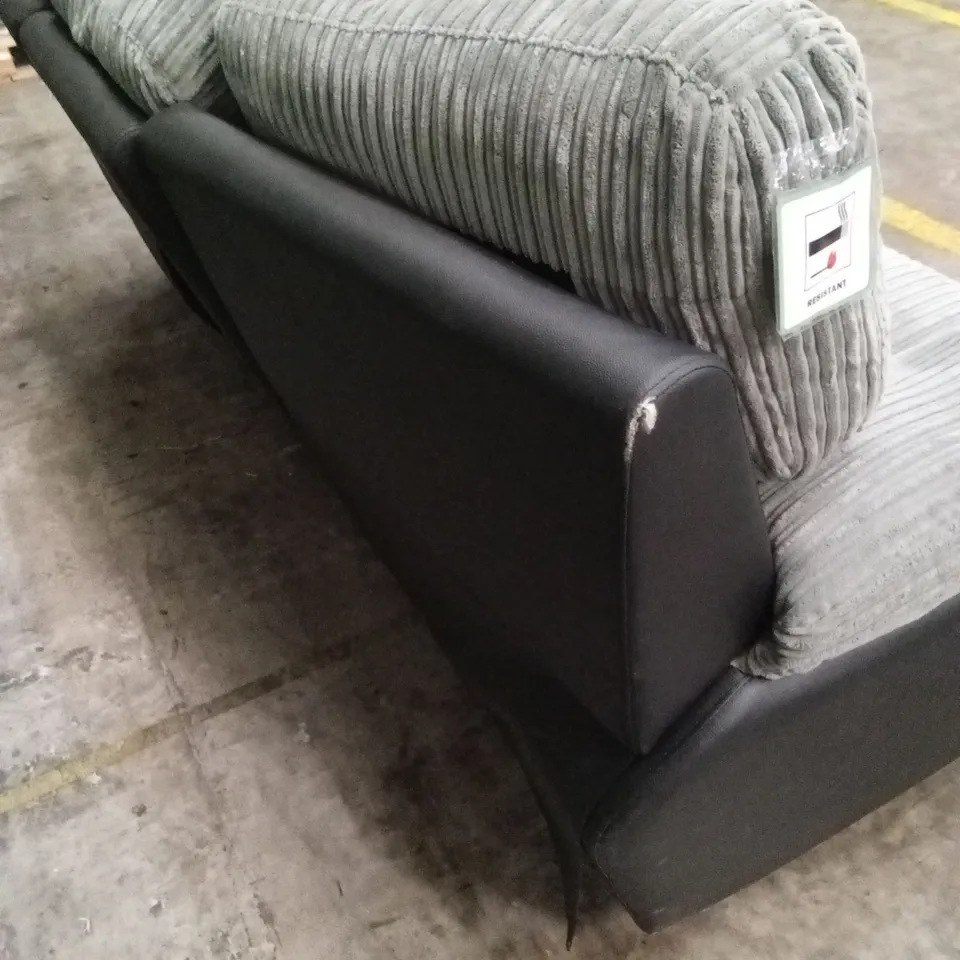 SIENNA FABRIC/FAUX LEATHER HIGH BACK 3 SEATER RECLINER SOFA RRP £849