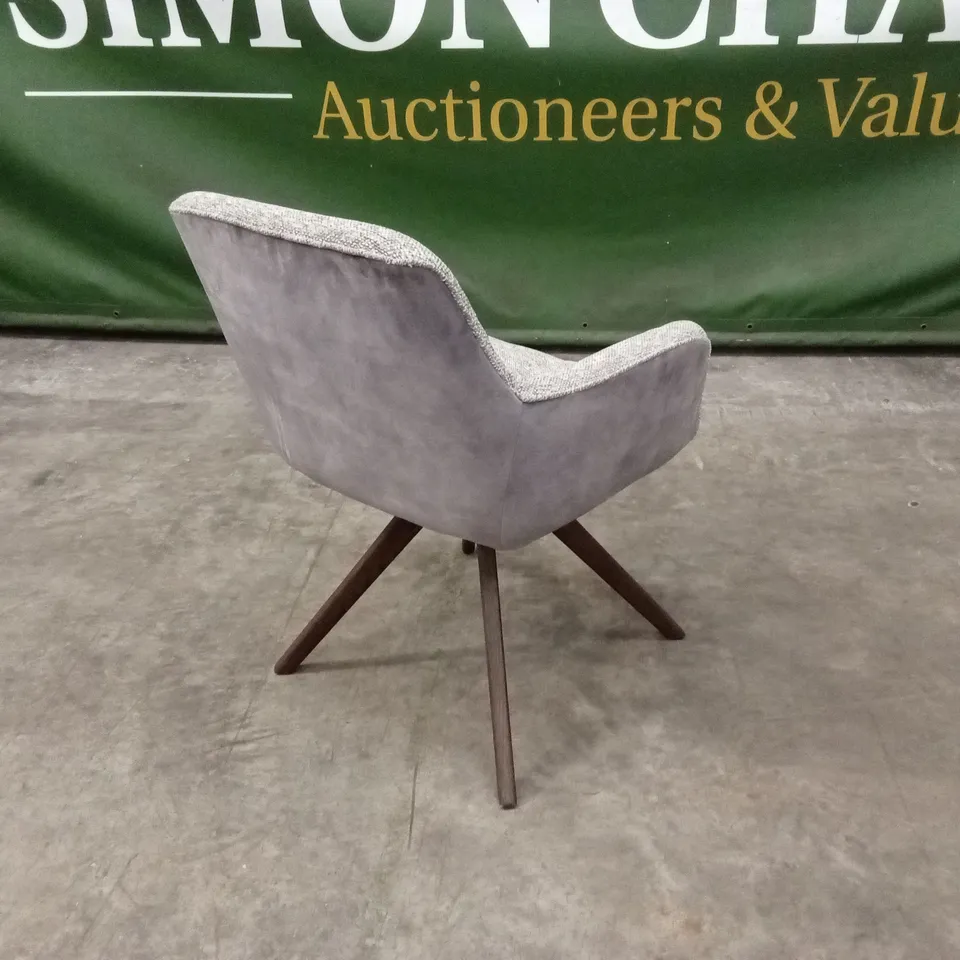 QUALITY DESIGNER FABRIC SWIVEL DINING CHAIR