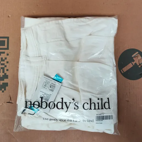 BAGGED NOBODY'S CHILD ARCHIE TROUSERS IN WHITE SIZE 14R