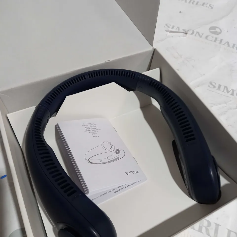 BOXED BLADELESS NECK FAN IN BLUE