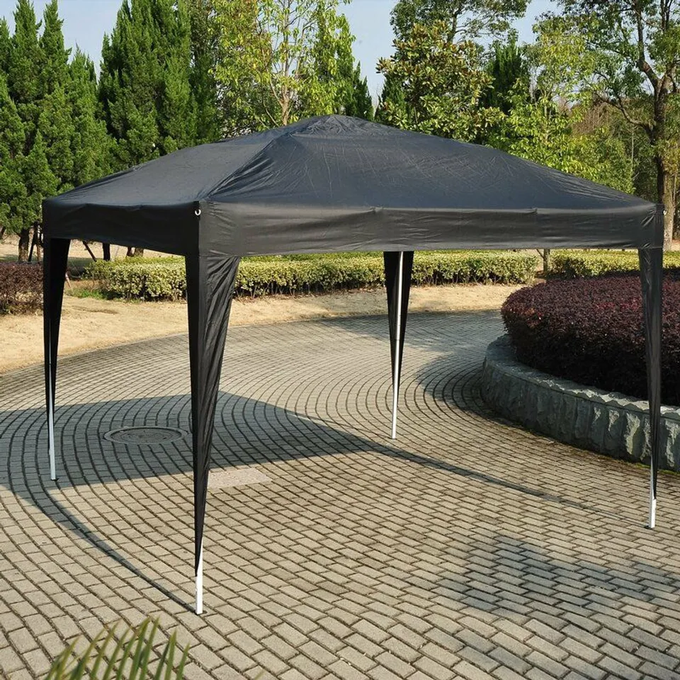 BOXED SEQUEIRA 3M W X 3M D GAZEBO- BLACK FINISH