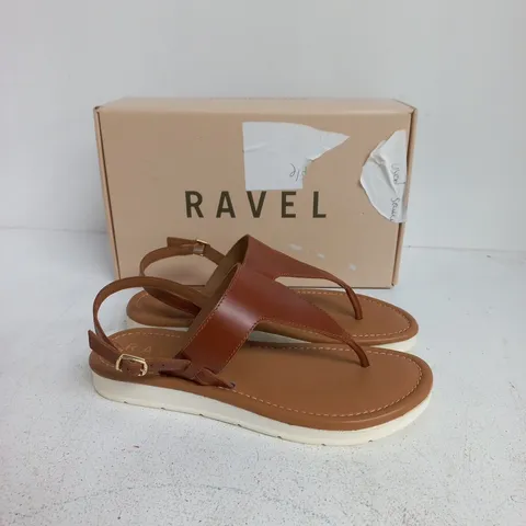 RAVEL TAN LEATHER SANDALS – UK 6 (EU 39)