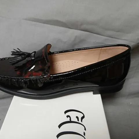 CAPOLLINI KENDRA G597 BLACK/ANIMAL TASSELLED LOAFERS β WOMEN'S UK 7 (EU 40)