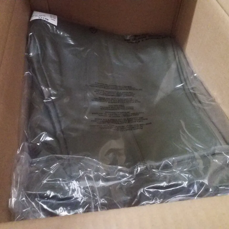 BOX CONTAINING APPROXIMATELY 13 BRAND NEW JD WILLIAMS CARK OLIVE PU LEGGINGS - SIZE 28