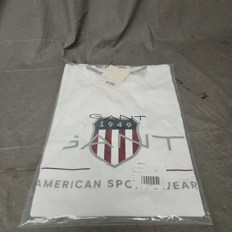 GANT REG ARCHIVE SHIELD SHORT SLEEVE TSHIRT IN WHITE SIZE XL