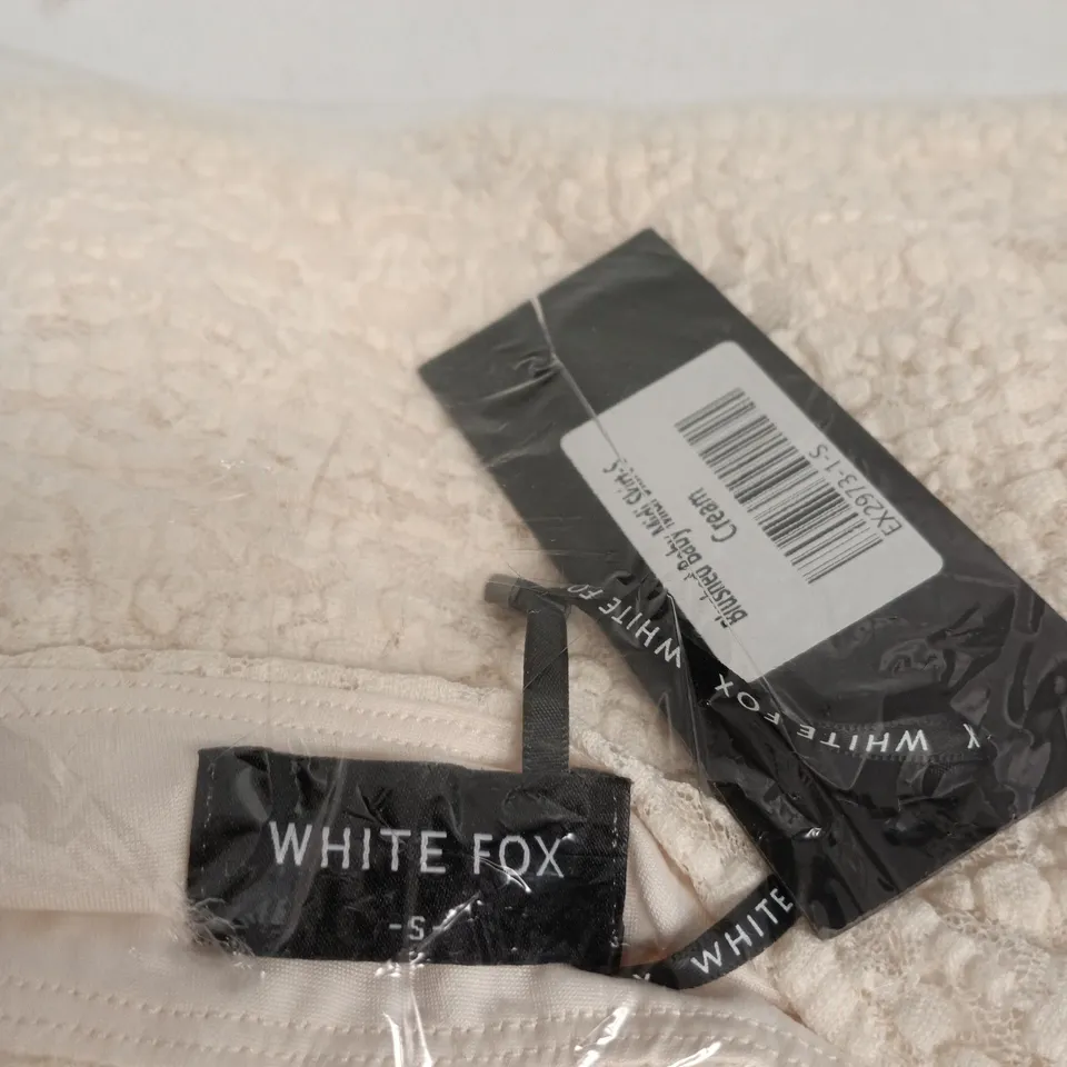 WHITE FOX BLUSHED BABY MIDI SKIRT – CREAM, SIZE S