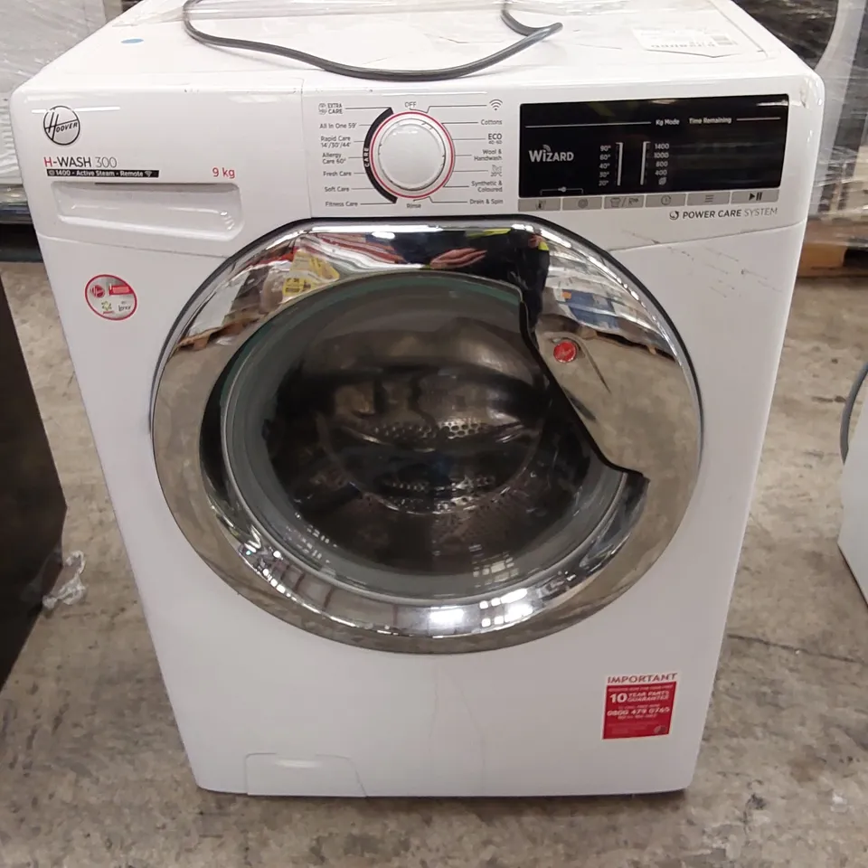 HOOVER H3WS4105TACE-80 10KG 1400 RPM FREESTANDING WASHING MACHINE, WIFI, STEAM, WHITE WITH CHROME DOOR