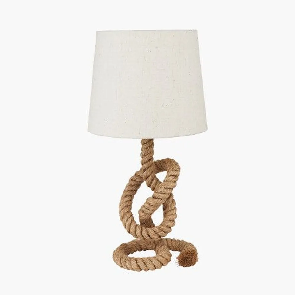BOXED PACIFIC MARTINDALE ROPE KNOT AND JUTE TABLE LAMP