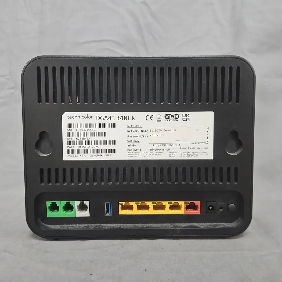 TROOLI TECHNICOLOR DGA4134NLK BROADBAND GATEWAY/ROUTER