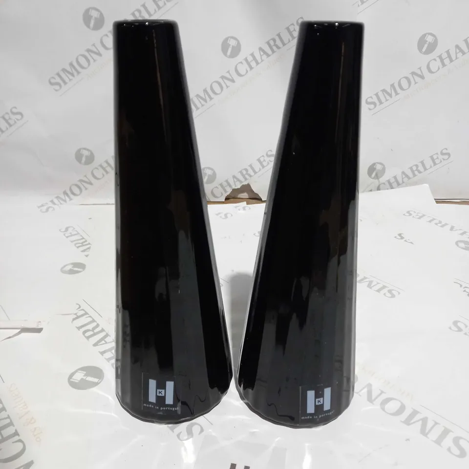 KELLY HOPPEN BLACK GLASS VASES