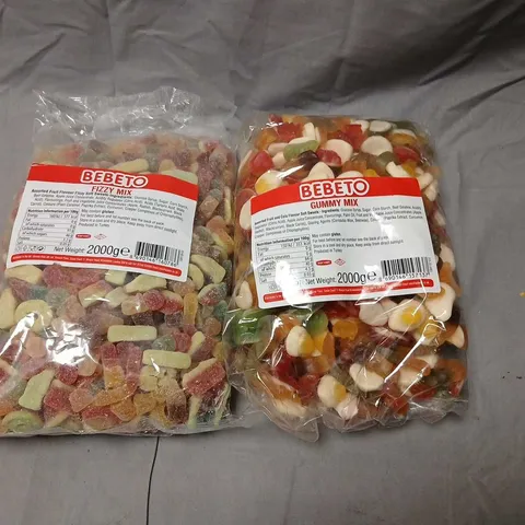 BEBETO GUMMY MIX – ASSORTED FRUIT FLAVOUR SOFT SWEETS, 2 X 2KG BAGS