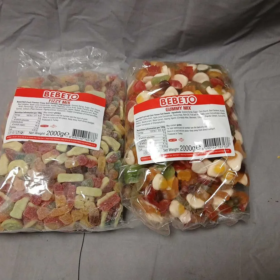 BEBETO GUMMY MIX – ASSORTED FRUIT FLAVOUR SOFT SWEETS, 2 X 2KG BAGS