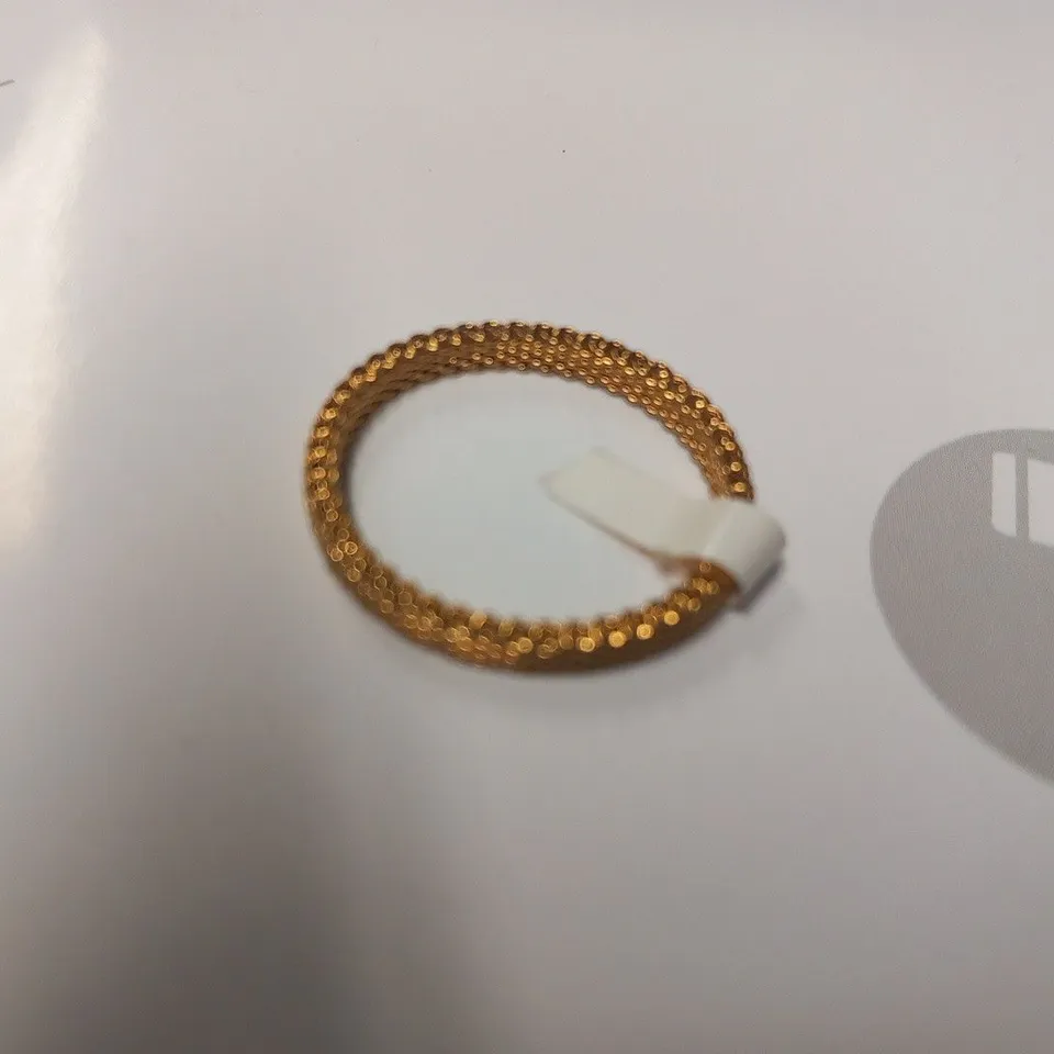 BERING GOLD PLATED MESH INNER RING SIZE 8