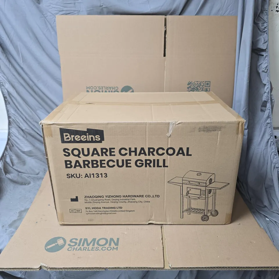 BREEINS SQUARE CHARCOAL BARBECUE GRILL BOXED
