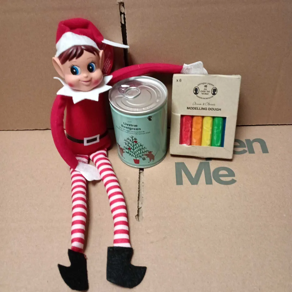 LARGE QUANTITY OF ASSORTED TOYS AND GAMES TO INCLUDE - ELF ON A SHELF, GROW YOUR OWN MINI CHRISTMAS TREE KIT & MODELLING DOUGH ETC 