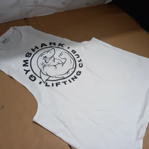 GYMSHARK WHITE VEST - S