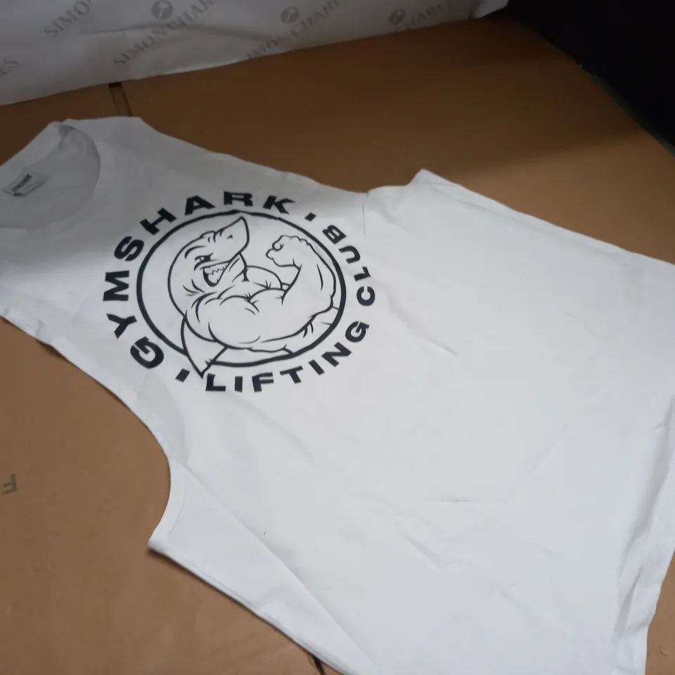 GYMSHARK WHITE VEST - S