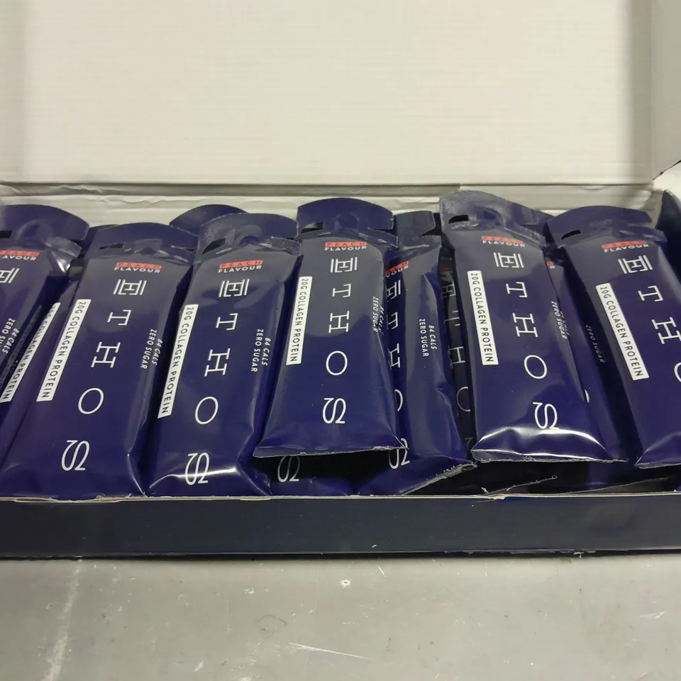 BOXED ETHOS COLLAGEN PROTEIN POUCH SHOTS - 14 X 63G - PEACH 