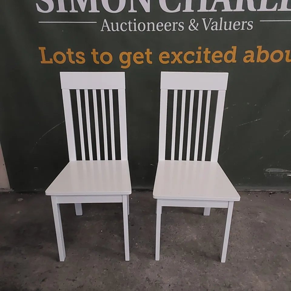SET OF 2 OXFORD WHITE DINING CHAIRS 