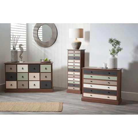 BOXED CECELIA 6 DRAWER 80CM W SOLID WOOD CHEST OF DRAWERS