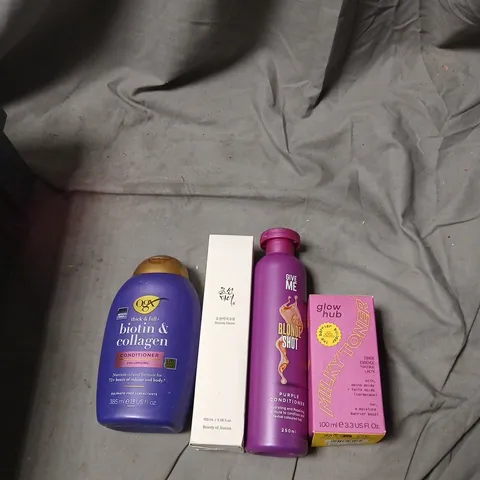 APPROXIMATELY 25 ITEMS OF OGX BIOTIN & COLLAGEN CONDITIONER 385ML – ASSORTED HAIR & BEAUTY PRODUCTS LOT WITH SUCH BRANDS AS GGLOW HUB OGX GIVE ME AND BEAUTY OF JOESON.