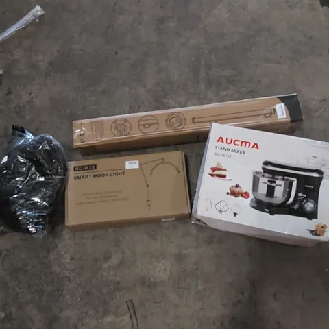 PALLET TO CONTAIN ASSORTED HOUSEHOLD PRODUCTS. INCLUDES SMART MOON LIGHT, AUCMA STAND MIXER, RETRACTABLE BABY GATE, JACKET ETC 
