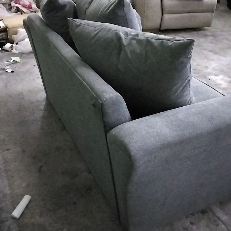 QUALITY DESIGNER GRAPHITE FABRIC 2 SEATER SOFA 