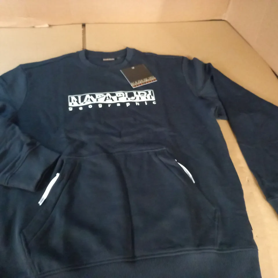 NAPAPIJRI BLACK CREW NECK JUMPER - L