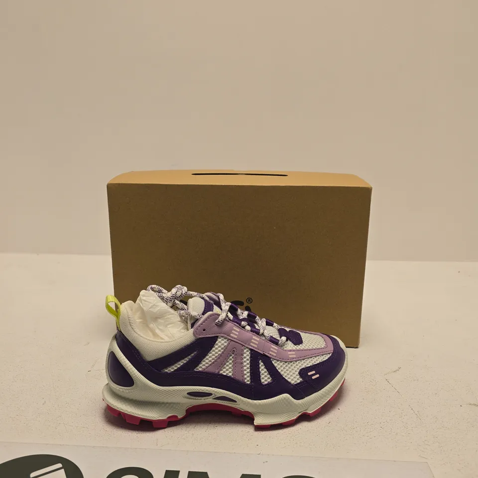 ECCO TRAINERS – PURPLE, PINK & WHITE MESH (BOXED) SIZE UK 3.5-4