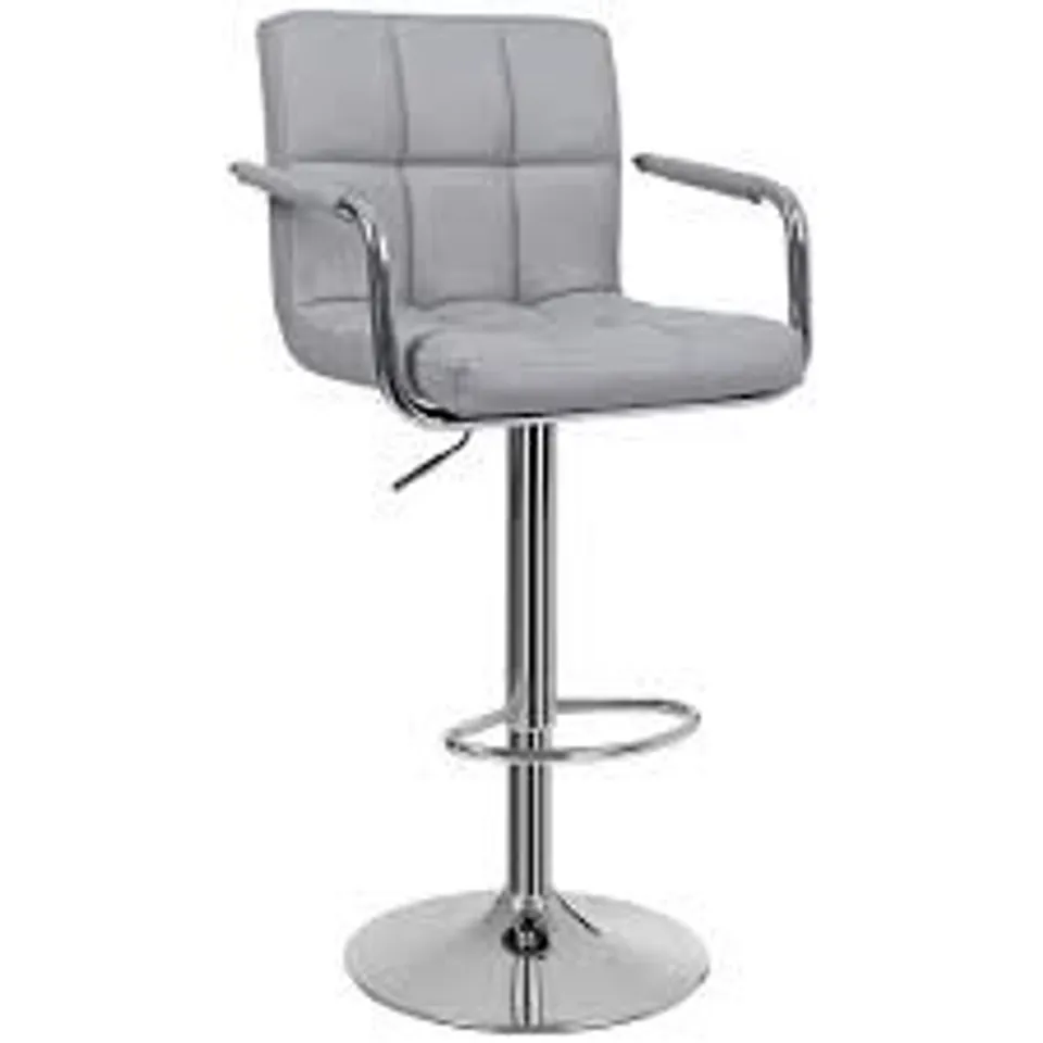 BOXED BERGIN HEIGHT ADJUSTABLE SWIVEL UPHOLSTERED BAR STOOL