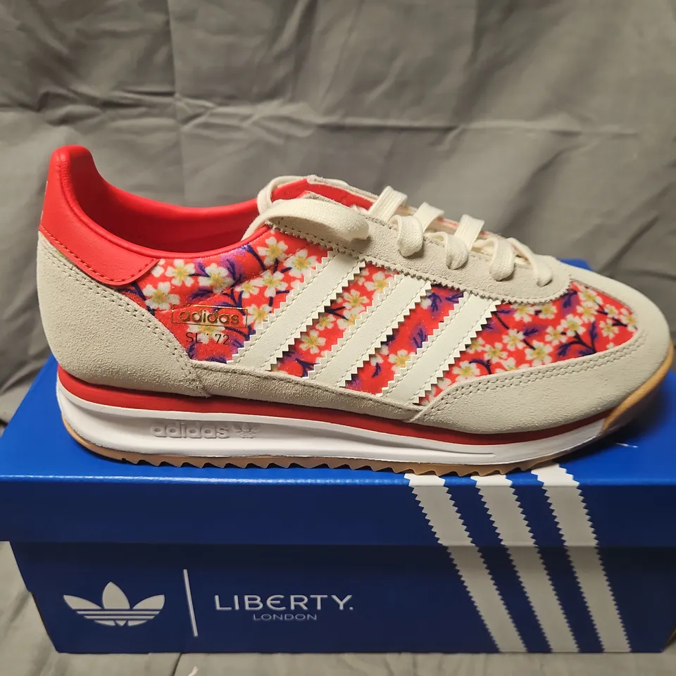 BOXED ADIDAS ORIGINALS SL72 RS J FLORAL SNEAKERS – SIZE UK 6