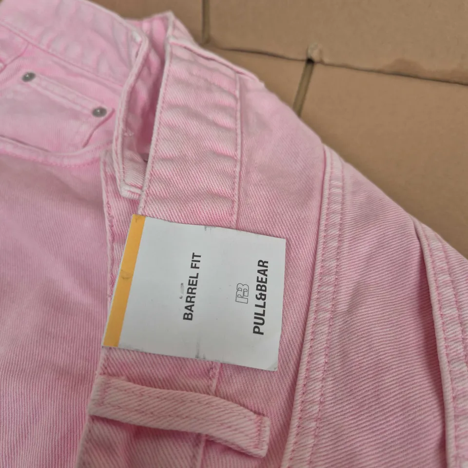 PULL&BEAR BARREL FIT PINK JEANS, UK 12 (EU 40, US 8)