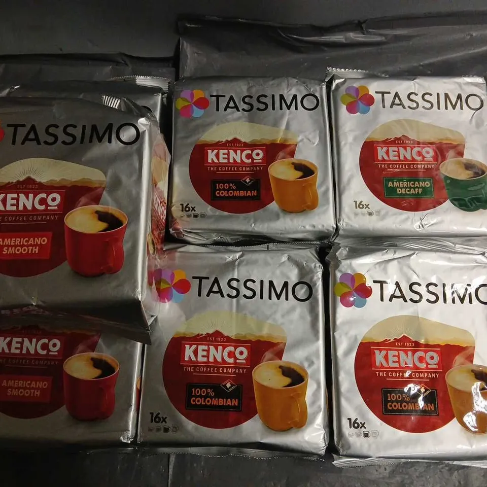 LOT OF 7 16-PACKS OF TASSIMO COFFEE