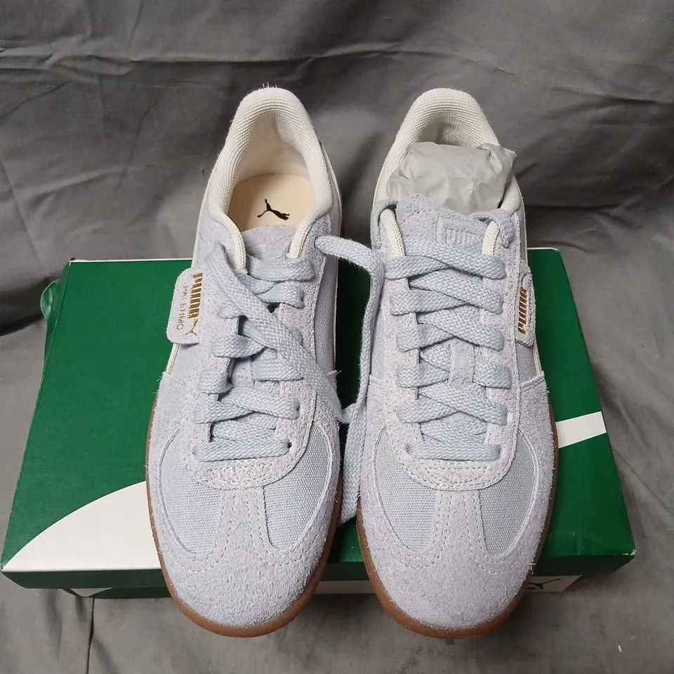 PUMA PALERMO VINTAGE TRAINERS – LIGHT GREY/IVORY, UK 6 (EU 39)