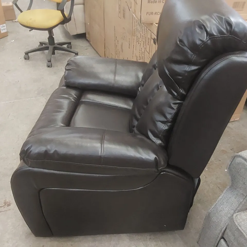 QUALITY DESIGNER FAUX LEATHER MANUAL RECLINER ARMCHAIR 
