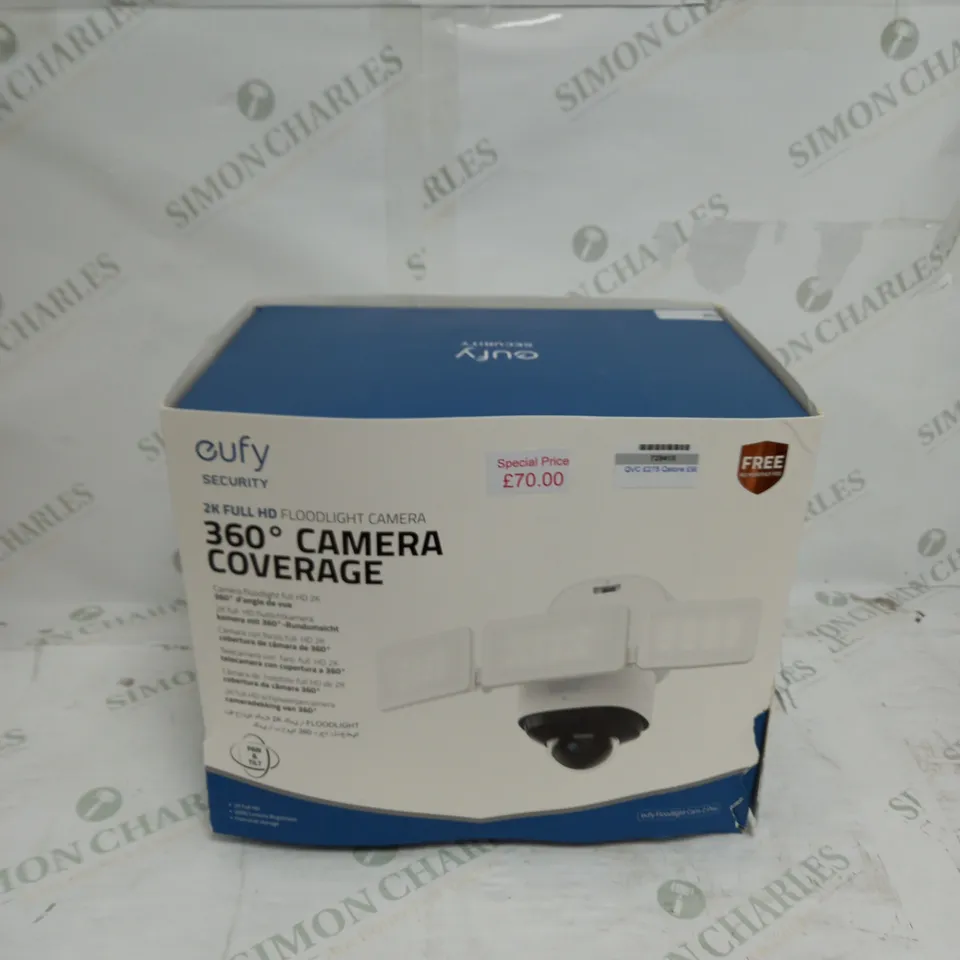 EUFY 2K FLOODLIGHT CAMERA 360 COVERAGE BOXED