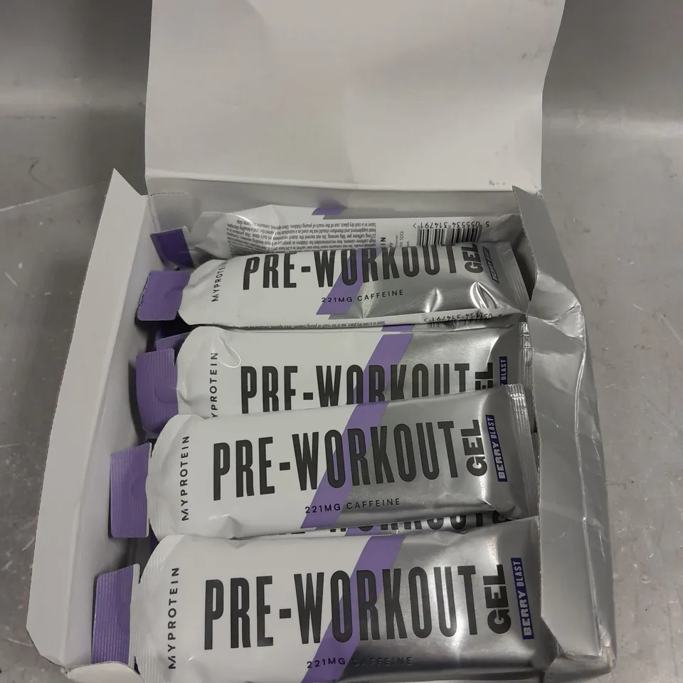 12 X SEALED MY PROTEIN PRE-WORKOUT GELS - 12 X 50G - BERRY BLAST 