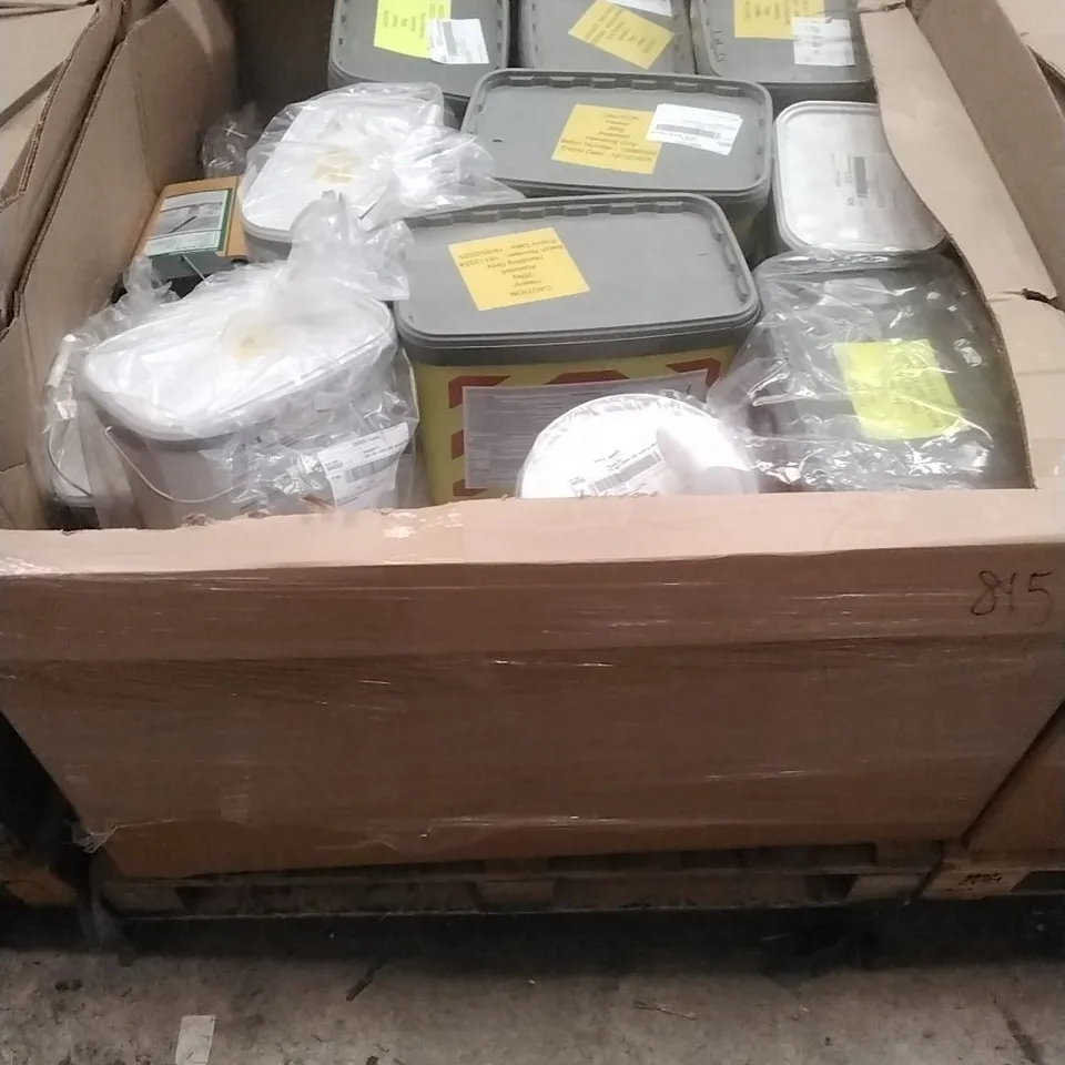 PALLET OF ASSORTED DIY, HOME IMPROVEMENT AND BUILDING PRODUCTS TO INCLUDE; ALL WEATHER JOINTING COMPOUND, PATIO JOINT MORTAR, MORTAR REPAIR CEMENT ETC