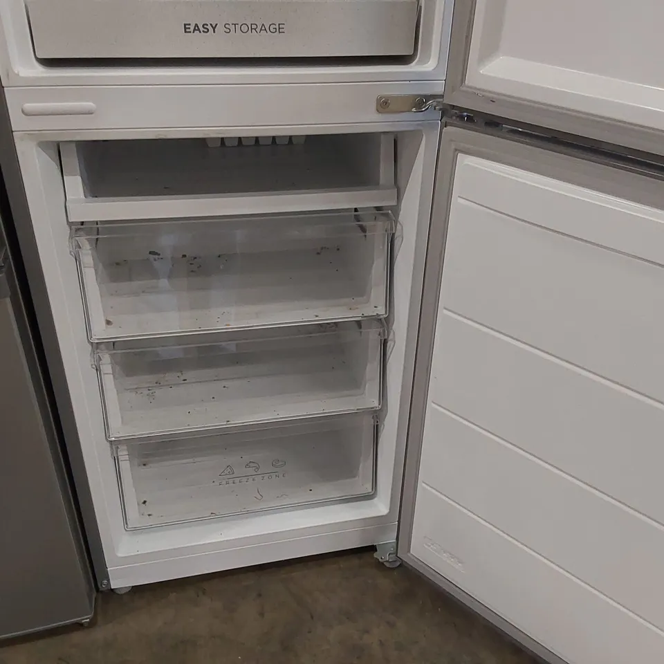 MIDEA MDRB379FGF02 FREESTANDING FRIDGE FREEZER, FROST FREE, 273L, 50/50 SPLIT, 173L FRIDGE+100L FREEZER WITH LED LIGHT, 54.7CM WIDE, INOX - UNPROCESSED RETURN 